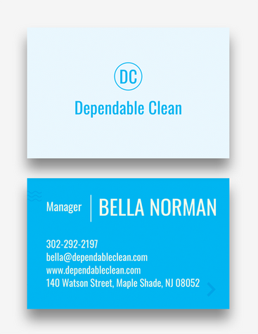 Blue Cleaning Service Info Card