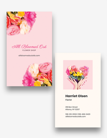 Pink Flower Shop Business Card