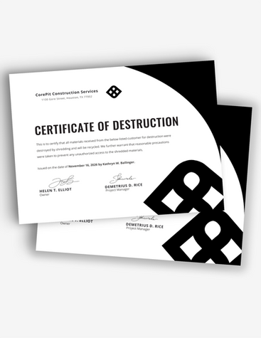 Simple Destruction Certificate