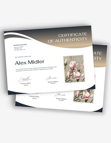 Sophisticated Certificate of Authenticity