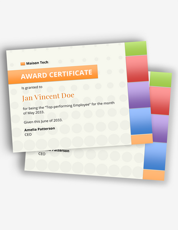 Colorful Award Certificate