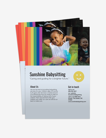 Rainbow Babysitting Flyer