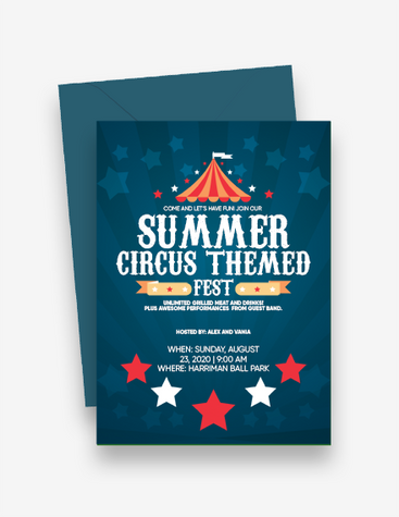 Cute Circus-Themed Invitation