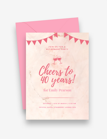 Pink Retirement Party Invite
