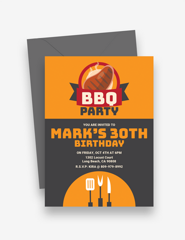 Fun BBQ Birthday Party Invitation