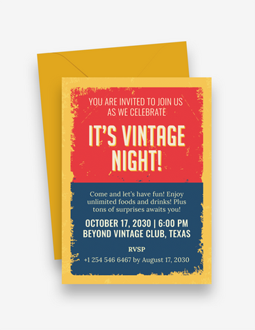 Fun Vintage Night Invitation