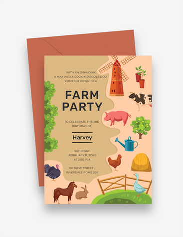 Farm-Themed Party Invite