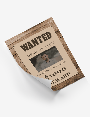 Wooden Wanted Poster