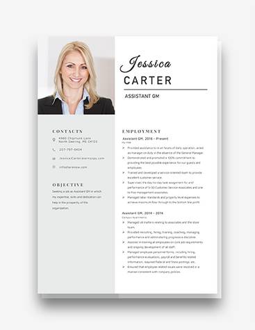 Chic Assistant Manager Resume