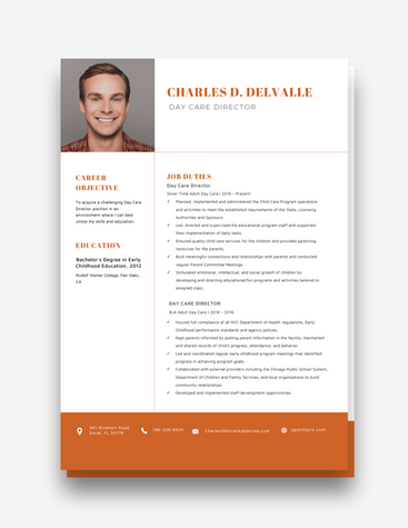 Simple Daycare Director Resume
