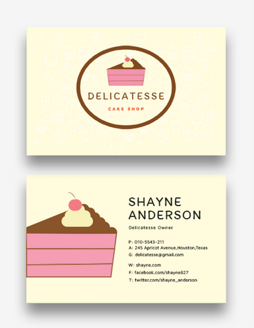 Playful Pastry Chef Business Card