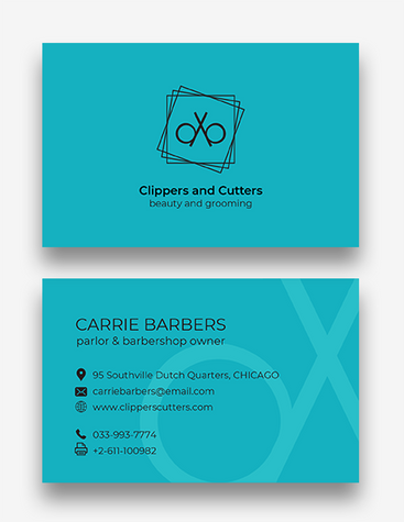 Blue Barbershop Business Card