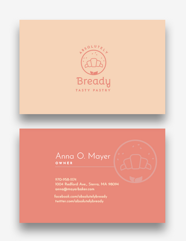 Peppy Bakery Business Card