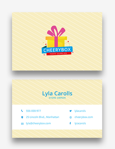 Party Supplies Business Card