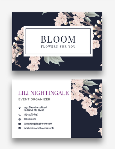 Floral Organizer Business Card