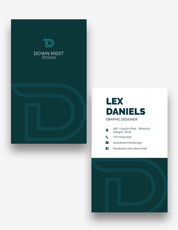 Muted Blue Green Graphic Designer Business Card