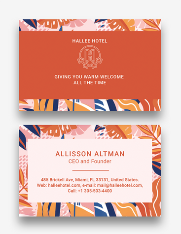Vibrant Hotel Business Card