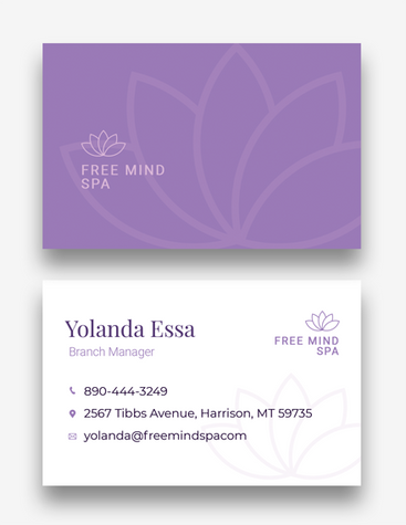 Spa Manager Business Card