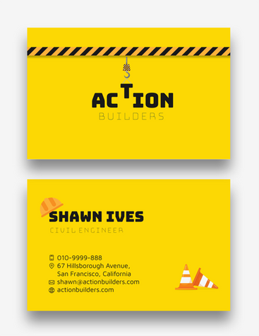 Yellow Construction Business Card