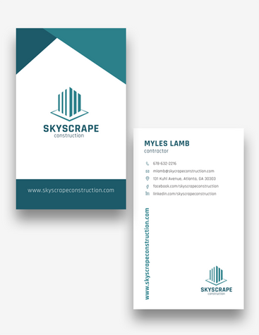 Cyan Contractor Business Card