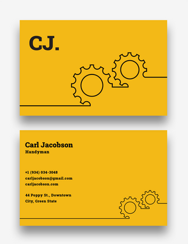 Yellow Handyman Business Card