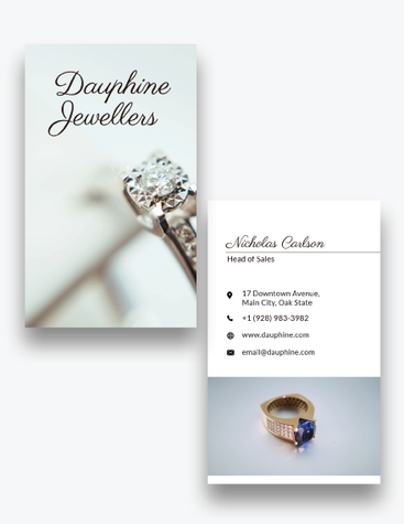 Elegant Jewelry Business Card