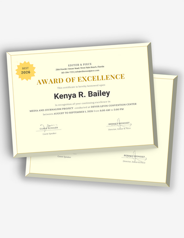 Simple Yellow Certificate