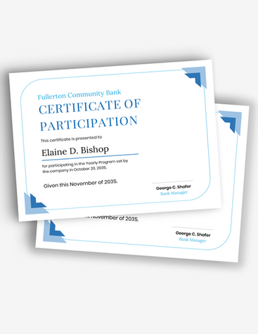 Simple Participation Certificate
