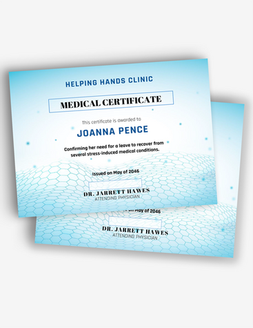 Blue Medical Certificate