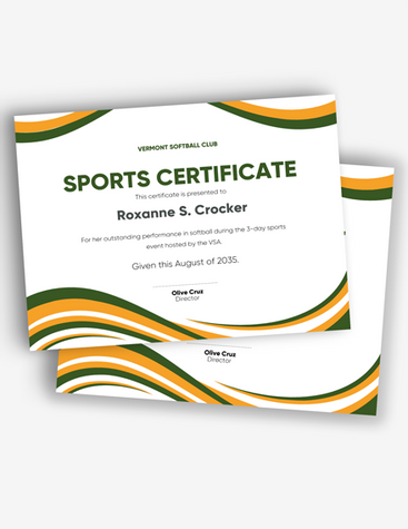 Sports Event Certificate