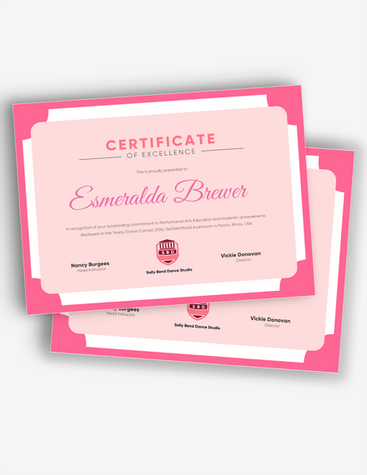Pink Excellence Certificate