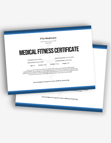 Fitness Medical Certificate