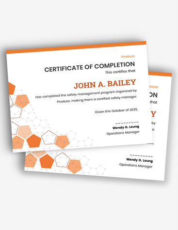 Orange Completion Certificate