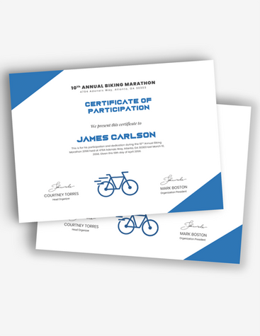 Blue Certificate of Participation