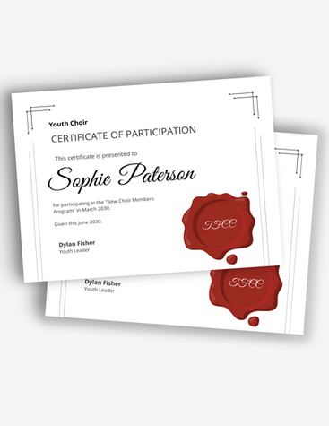 Choir Participation Certificate