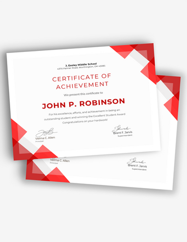 Red Achievement Certificate