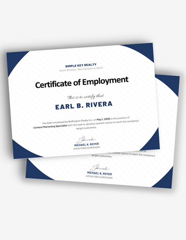 Classic Employment Certificate