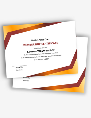 Elegant Membership Certificate