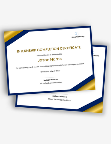 Intern Completion Certificate