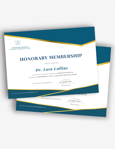 Doctor Membership Certificate