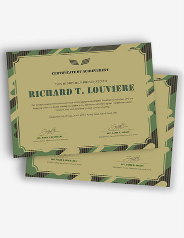 Camo Achievement Certificate