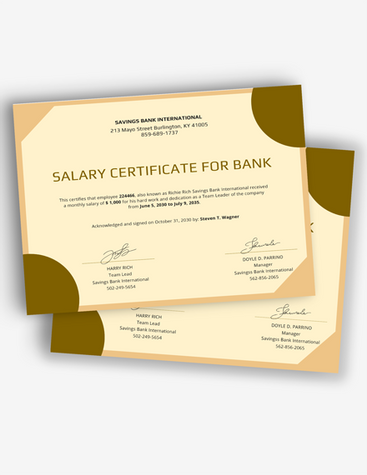 Bank Salary Certificate