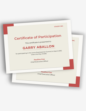 Neat Certificate of Participation