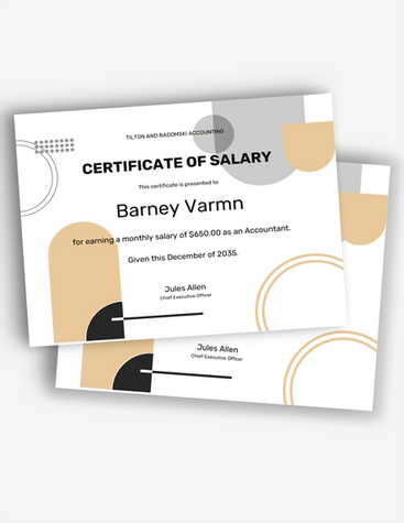 Neutral Certificate of Salary