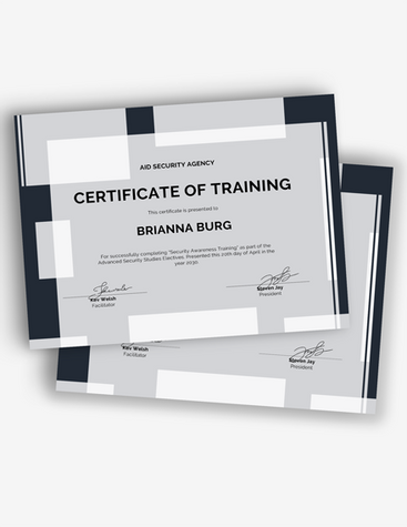 Security Training Certificate