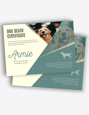 Dog Death Certificate