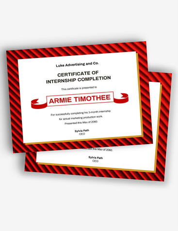 Marketing Intern Certificate