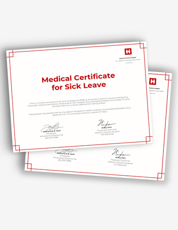 Simple Red Medical Certificate