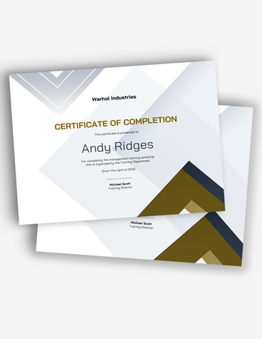 Sleek Program Completion Certificate