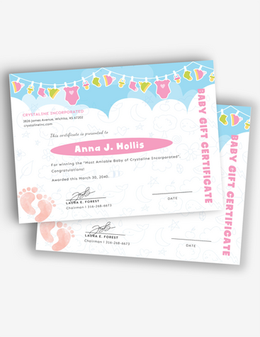 Cute Baby Gift Certificate